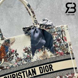 Túi Large Dior Book Tote Jadin D'Hiver Tranh Thêu 42cm Best Quality