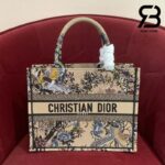 Túi Medium Dior Book Tote Jadin D'Hiver Màu Kem Tranh Thêu 36cm Best Quality