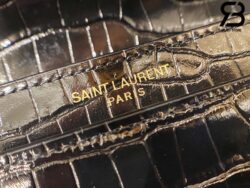 Túi YSL Cassandra Medium Chain Bag In Crocodile Màu Đen 22CM Best Quality