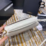 Túi YSL Cassandra Top Handle Bag Crocodile White Gold Trắng Khóa Vàng 20CM Best Quality