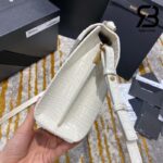 Túi YSL Cassandra Top Handle Bag Crocodile White Gold Trắng Khóa Vàng 20CM Best Quality