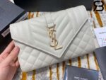Túi YSL Envelope Small Chain Bag Grained White Gold Trắng Khóa Vàng Da Calfskin 21CM Best Quality