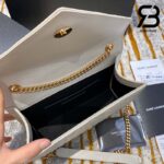 Túi YSL Envelope Small Chain Bag Grained White Gold Trắng Khóa Vàng Da Calfskin 21CM Best Quality