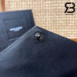 Túi YSL Envelope Woc Grained Black Đen Khóa Đen Da Calfskin 19CM Best Quality