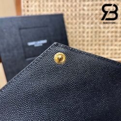 Túi YSL Envelope Woc Grained Black Gold Đen Khóa Vàng Da Calfskin 19CM Best Quality