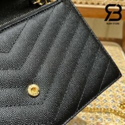 Túi YSL Envelope Woc Grained Black Gold Đen Khóa Vàng Da Calfskin 19CM Best Quality