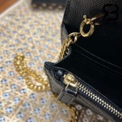 Túi YSL Envelope Woc Grained Black Gold Đen Khóa Vàng Da Calfskin 19CM Best Quality