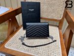 Túi YSL Envelope Woc Grained Black Silver Đen Khóa Bạc Da Calfskin 19CM Best Quality