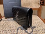 Túi YSL Envelope Woc Grained Black Silver Đen Khóa Bạc Da Calfskin 19CM Best Quality