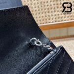 Túi YSL Envelope Woc Grained Black Silver Đen Khóa Bạc Da Calfskin 19CM Best Quality