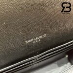 Túi YSL Envelope Woc Grained Black Silver Đen Khóa Bạc Da Calfskin 19CM Best Quality