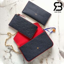 Túi LV Félicie Pochette Xanh Navy Đỏ Best Quality
