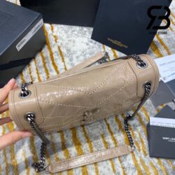 Túi YSL Niki Baby Chain Bag In Crinkled Vintage Leather Vàng Cát Da Calfskin 21CM Best Quality
