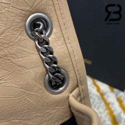 Túi YSL Niki Baby Chain Bag In Crinkled Vintage Leather Vàng Cát Da Calfskin 21CM Best Quality