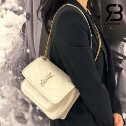 Túi YSL Niki Baby Chain Bag In White Trắng Da Cừu 21CM Best Quality