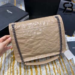 Túi YSL Niki Medium Chain Bag In Crinkled Vintage Leather Vàng Cát Da Calfskin 28CM Best Quality