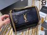 Túi YSL Sunset Medium Chain Bag In Crocodile Black Đen Khóa Vàng 22CM Best Quality