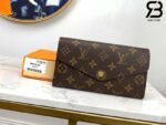 Ví LV Sarah Wallet Monogram Coated Canvas Màu Nâu 19CM Best Quality