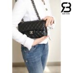 Túi Chanel Classic Medium Màu Đen Da Cừu Khóa Bạc 25CM Best Quality