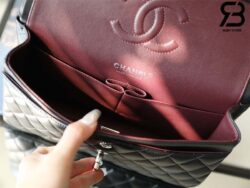 Túi Chanel Classic Medium Màu Đen Da Cừu Khóa Bạc 25CM Best Quality