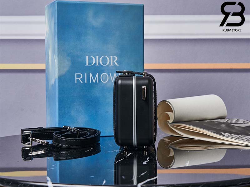 Túi Dior x Rimowa Personal Pouch Đen 20CM Siêu Cấp