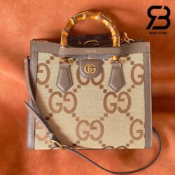 Túi Gucci Diana Jumbo GG Small Tote Bag Nâu 28CM Best Quality
