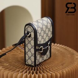 Túi Gucci Horsebit 1955 Phone Box Mini Bag GG Canvas Đen Best Quality