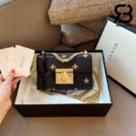 Túi Gucci Padlock Small GG Shoulder Bag Đen Leather Bee Star 20CM Best Quality