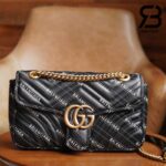Túi Gucci & Balenciaga The Hacker Project Small GG Marmont Bag Đen 26CM Best Quality