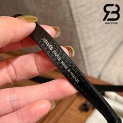 Túi Hermes Mini Kelly II 20 Noir Epsom Đen Khóa Vàng Khâu Tay Best Quality