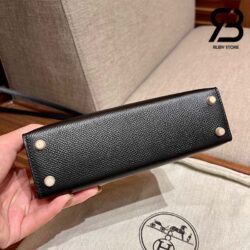 Túi Hermes Mini Kelly II 20 Noir Epsom Đen Khóa Vàng Khâu Tay Best Quality