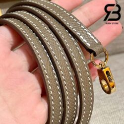 Túi Hermes Mini Kelly II 20 Epsom Xám Taupe Khóa Vàng Khâu Tay Best Quality