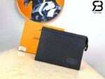 Túi LV Pochette Voyage Đen Taiga Leather 27CM Siêu Cấp