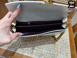Túi YSL Cassandra Medium Chain Bag Caviar Blanc 22CM Best Quality