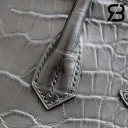 Túi Hermes Birkin 25 Matte Alligator Đen Noir Khóa Vàng Khâu Tay Best Quality