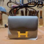 Túi Hermes Constance 18 Vert Armande Epsom Xám Khóa Vàng Khâu Tay Best Quality