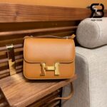 Túi Hermes Constance Mini 18 Nâu Vàng Epsom Khóa Vàng Khâu Tay Best Quality