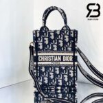 Túi Mini Dior Book Tote Phone Bag Xanh Dior Oblique Tranh Thêu 13CM Best Quality