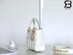 Túi Small Lady Dior Bag Màu Trắng Latte Cannage Da Cừu GHW 20CM Best Quality