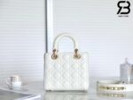 Túi Small Lady Dior Bag Màu Trắng Latte Cannage Da Cừu GHW 20CM Best Quality