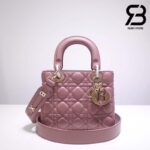 Túi Small Lady Dior Bag Màu Hồng Peony Cannage Da Cừu GHW 20CM Best Quality