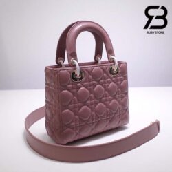 Túi Small Lady Dior Bag Màu Hồng Peony Cannage Da Cừu GHW 20CM Best Quality