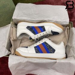 Giày Gucci Screener Blue And Ivory Denim Best Quality