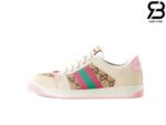 Giày Gucci Screener Sneaker With Crytals Hồng Best Quality