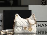 Túi Chanel 23C Runway Small Hobo Bag Màu Trắng Shiny Calfskin 19CM Best Quality