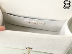 Túi Chanel Boy Small Màu Trắng Chevron Da Caviar Khóa Vàng Best Quality