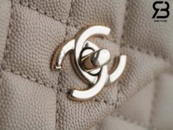 Túi Chanel Coco Handle Small Màu Be Da Caviar Lót Da 24CM Best Quality