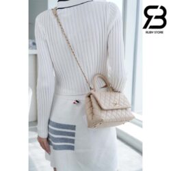 Túi Chanel Coco Handle Small Màu Be Da Caviar Lót Da 24CM Best Quality