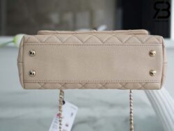 Túi Chanel Coco Handle Small Màu Be Da Caviar Lót Da 24CM Best Quality