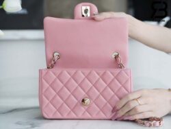 Túi Chanel Mini 8 Rectangular Flap Bag Màu Hồng Sakura Da Cừu 20CM Best Quality